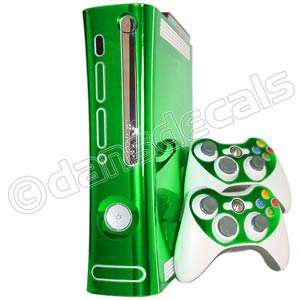 GREEN CHROME SKIN for Xbox 360 system faceplate mod kit  