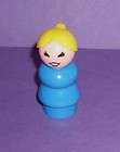 Vintage Fisher Price Little People 70 Yellow Grandma Gray Haired Lady 
