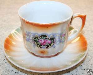 Lovely Vintage Bavarian Floral Lusterware Cup & Saucer  