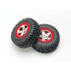    Rear Satin Chrome Wheels&Off Road Tires(2)Slash Toys & Games