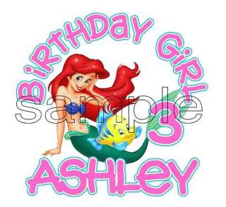ARIEL the Little Mermaid Personalized Birthday T Shirt  