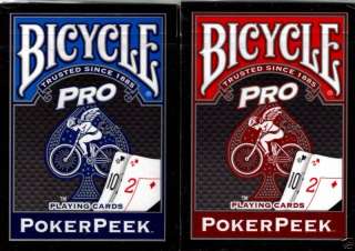 BICYCLE POKER PEEK 2 DECK SET PLAYING CARDS  