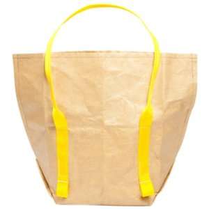  Mimot Reusable Lunch Bag, Brown with Yellow Straps 