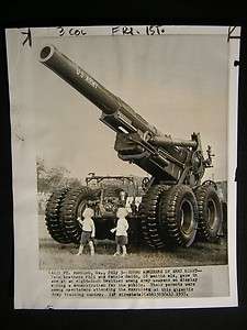 Fort Benning GA 8 Inch Howitzer Gun Post WW2 Photo 167G  