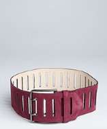 Alzare burgundy suede wide slot belt style# 320075601