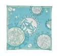 cartier aqua clock print silk square scarf