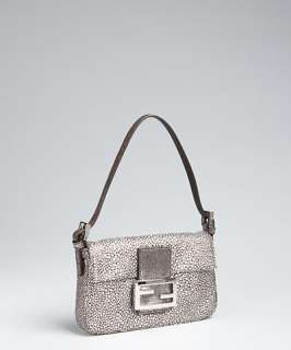 Fendi silver pebbled brocade Savana Mini Mamma shoulder bag