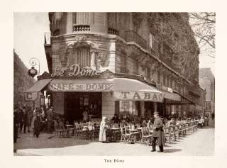1931 Print Du Dome Cafe Left Bank Paris France Montparnasse Food 
