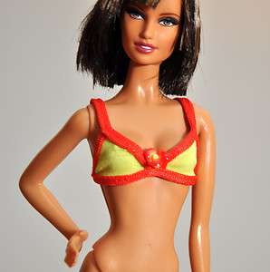   Doll Swimsuit Bikini Top 1 Piece Yellow Red Britney Spears  