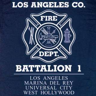 Los Angeles Co. Fire Department Battalion 1 T shirt XL  