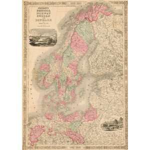   Antique Map of Prussia, Sweden, Norway & Denmark