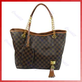Women Handbag Ladies Shopping Tassel Tote Shoulder Bag Purse Faux 