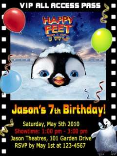   Penguin Movie Birthday Party Ticket Invitations VIP Badges  