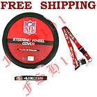 New Set NFL San Francisco 49ers Steering Wheel Cover & Lanyard Key 