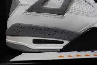 2012 Nike Air Jordan IV 4 Retro Wht/Black/Cement Grey **READY TO SHIP 