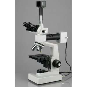 AmScope 2000X Two Light Metallurgical Microscope + 8 MP Camera  
