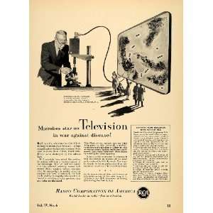  1952 Ad RCA Victor Televisions Microscope Medical Study 