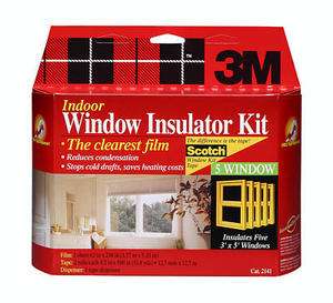 3M 2141W Indoor 5 Window Insulator Kit Draft eliminator winterizer 
