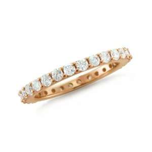 14k Rose Pink Gold Diamond Eternity Band Ring (GH, I1 I2, 1.00 carat 