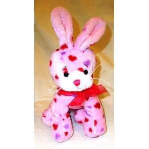  Plush Pink Bunny Rabbit with Pink and Red Hearts. Perfect 