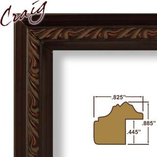 Picture Frame Ornate Dark Cherry .825 Wide Complete Solid Wood New 