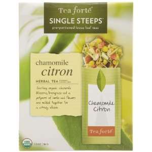 Tea Forté Chamomile Citron Tea, 12 Single Steeps  Grocery 