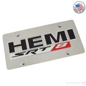 Dodge Hemi & SRT 8 Name On Polished License Plate