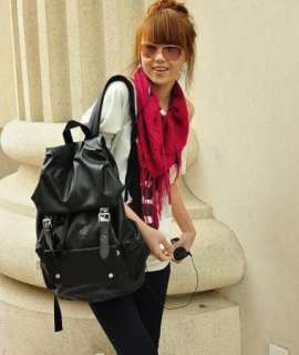  Unisex PU Leather Big Backpack Satchel Schoolbag 