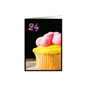  Happy 24th Birthday, cupcake Card Toys & Games