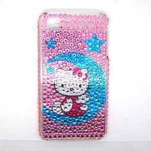   star and moon Rhinestone Bling Crystal back cover case for Iphone 4 4G