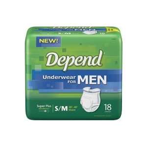 DEPEND UNDERWEAR FOR MEN SUPER ABS SM/MD 34 46