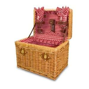  Willow Wine Basket for 2   Red Check Patio, Lawn & Garden