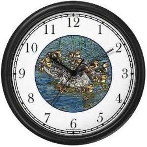 Duck & Ducklings (JP6) Wall Clock by WatchBuddy Timepieces (Slate Blue 