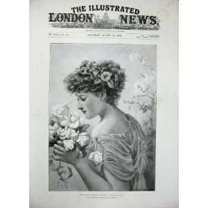    1896 Portrait Summer Perfumes Lady Flowers Prescott