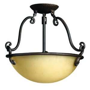 Hinkley 4051OL, Gold Hill Round Glass Semi Flush Ceiling Lighting, 2 