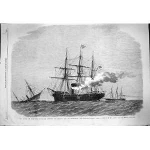  1864 Cherbourg Alabama Ships Kearsarge Battle War