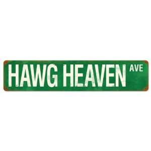  Hawg Heaven Ave Motorcycle Vintage Metal Sign   Garage Art 