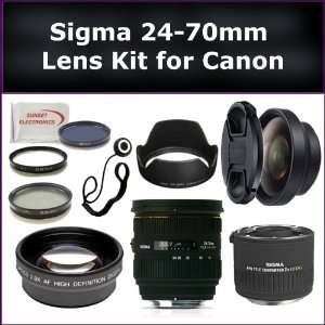  DG HSM Autofocus Lens Kit for Canon EOS Includes Sigma 24 70mm Lens 