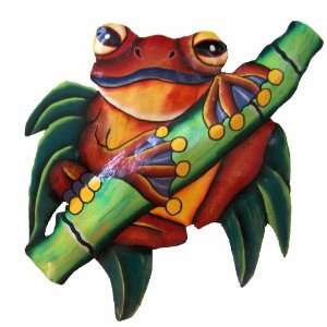  Frog Tropical Haitian Metal Art Home Room Yard Garden 