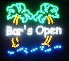 Bar Open w Palm Trees LED Motion Sign NIB In Stock Tiki Bar Pina 