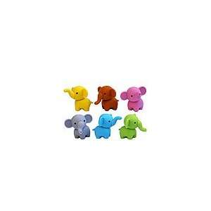  Elephant Erasers in 6 Colors Toys & Games