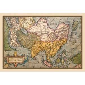  Vintage Art Map of Asia   09045 6