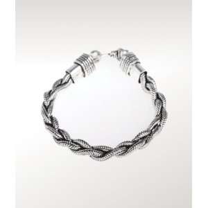    MyMela Classic Twist Sterling Silver Snake Bracelet Jewelry