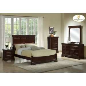  Grand Hill King Low Profile 5pc Bedroom Set Brown Cherry 