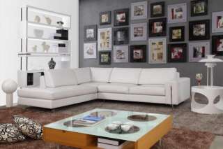 529 Modern White Italian Leather Sectional Sofa  