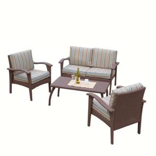 Outdoor Patio Furniture PE Wicker Luxury 4pcs Sofa Seating Set 