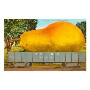  Giant Pear in Rail Car Premium Poster Print, 12x18