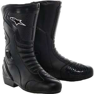   Vented Mens Leather On Road Racing Motorcycle Boots   Black / Size 40