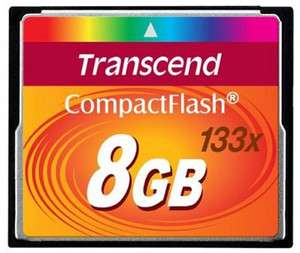 Transcend 8 GB 8GB 133x Compact Flash CF Memory Card  