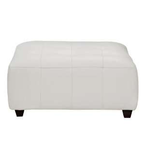  Zen White Leather Tufted Ottoman By Diamond Sofa